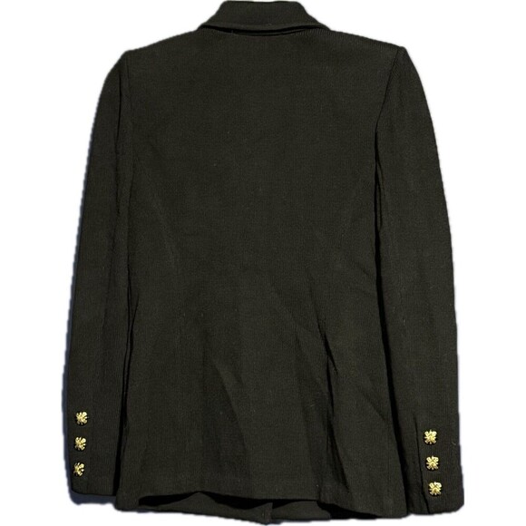 St John Collection Jacket Blazer Size 2 Black Santana Knit Blazer Pockets - Picture 2 of 5